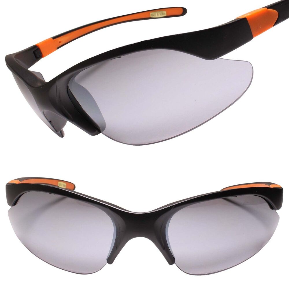 Black & Orange Frame Wrap Around Sport Sunglasses for Active Outdoor Lifestyles